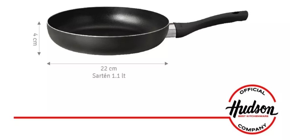 SARTEN NEGRA 22CM ANTIADHERENTE HUDSON